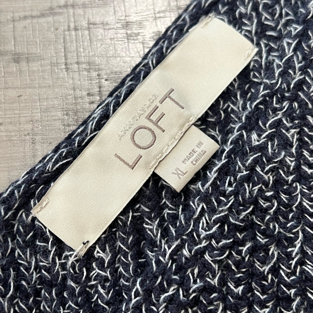 Ann Taylor Loft Navy Heavy Knit V-Neck Sweater Tank Top Size XL - Picture 4 of 11